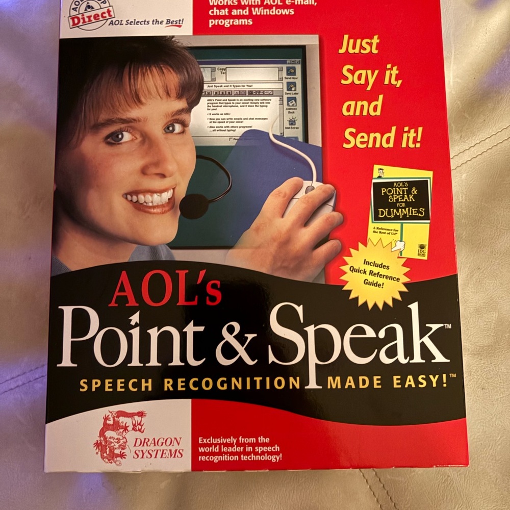 AOL’s Point and Speak Speech Recognition Made Easy by Dragon Systems